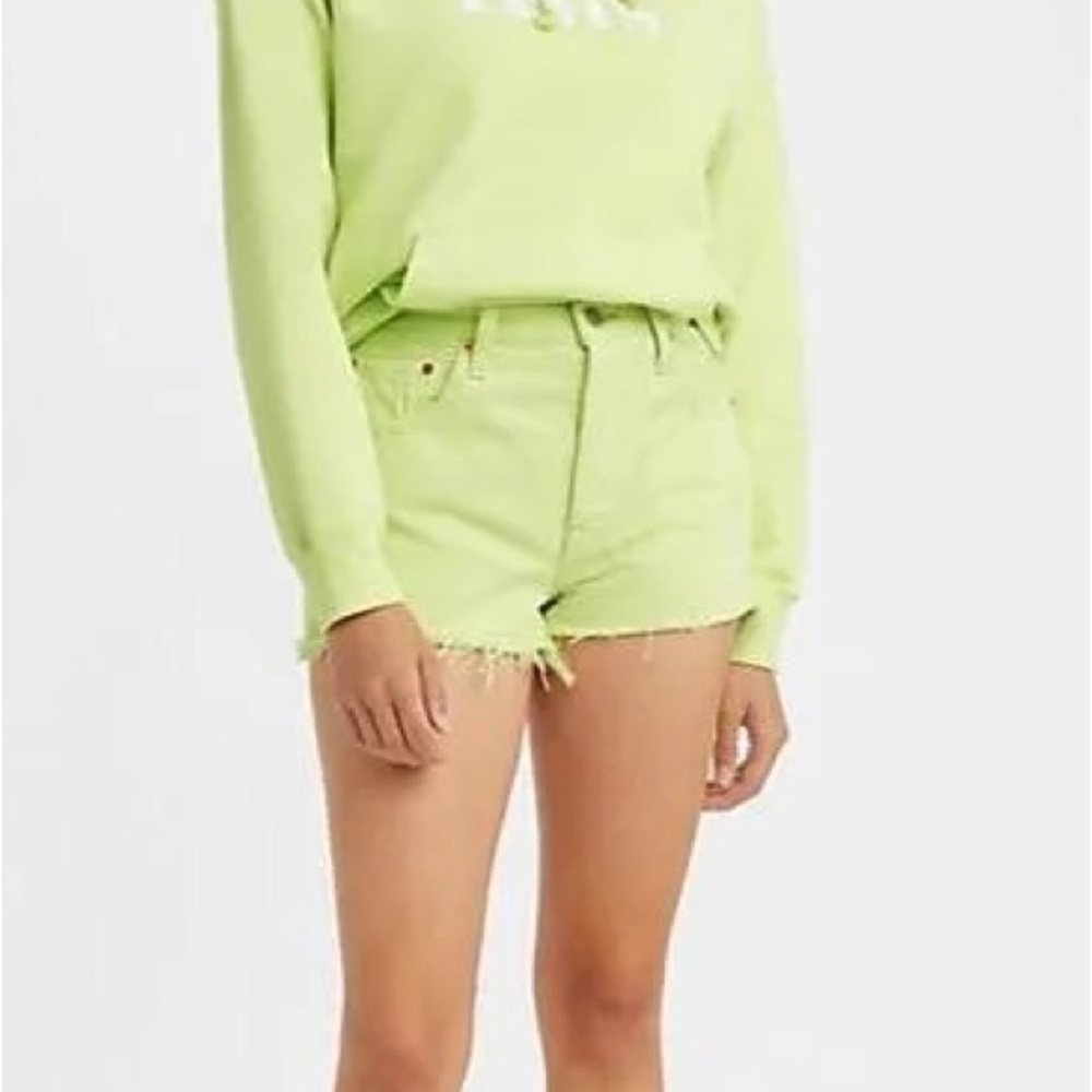 NWT Levi’s 501 High-Rise Shorts The Lime Light 28